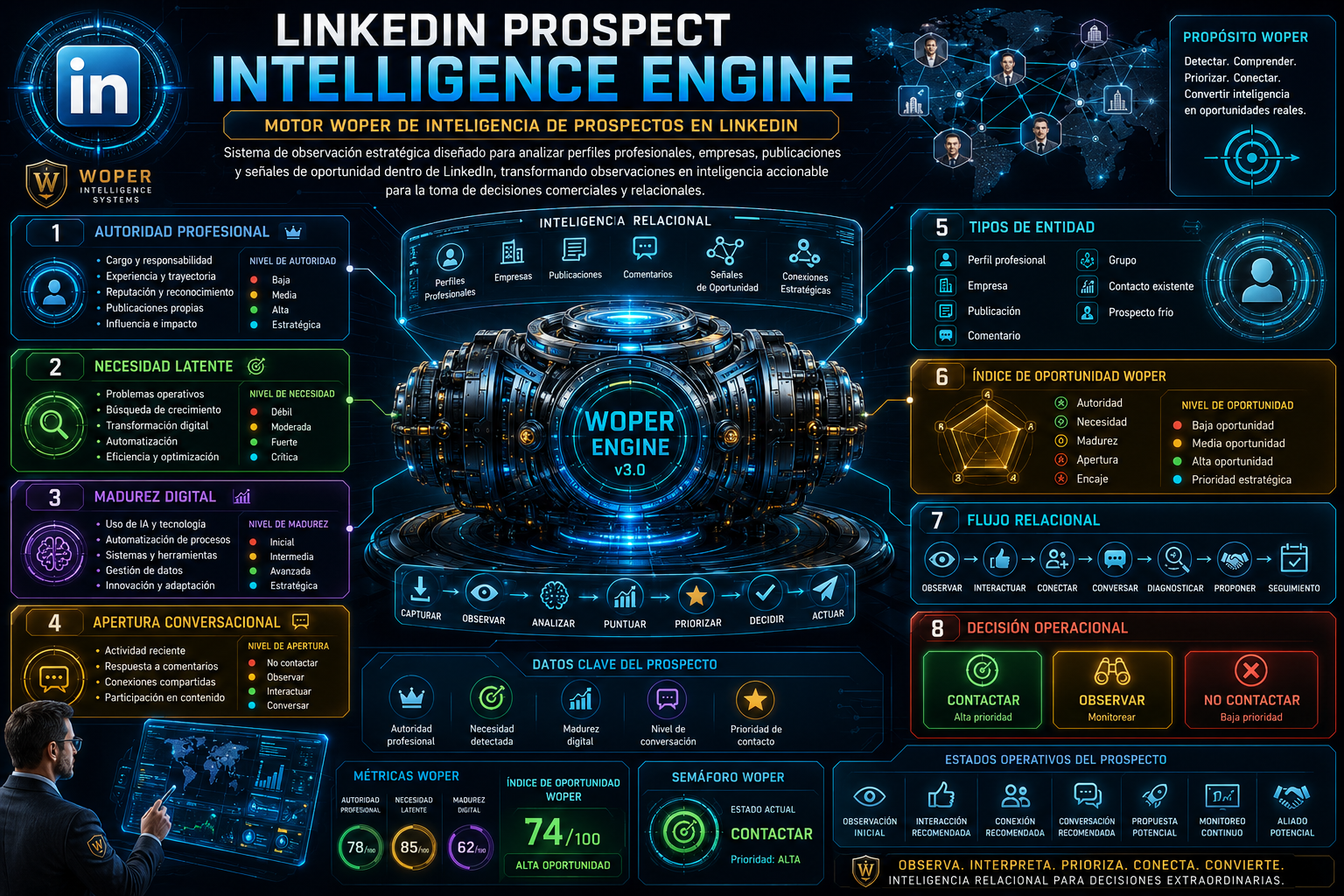 LinkedIn Prospect Intelligence Engine infographic